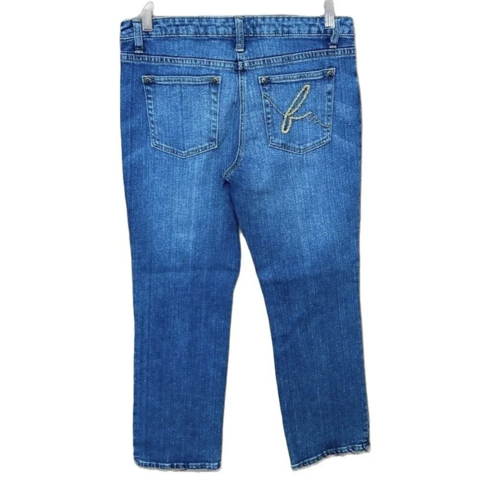 Bisou Bisou Women's VTG Y2K Low Rise Straight Leg Ankle Jeans Size 8